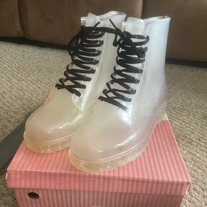 clear rain boots